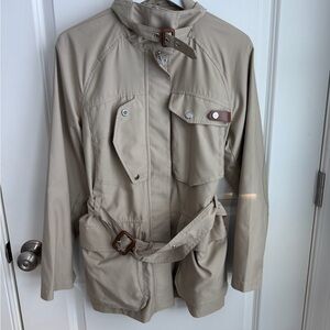 Beige Belted trench Jacket